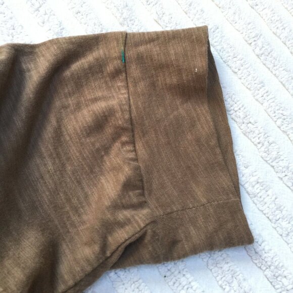 Women's Avec Sequins Blouse Top Scoop Neck Half Sleeve XL Cotton Brown - Picture 8 of 8